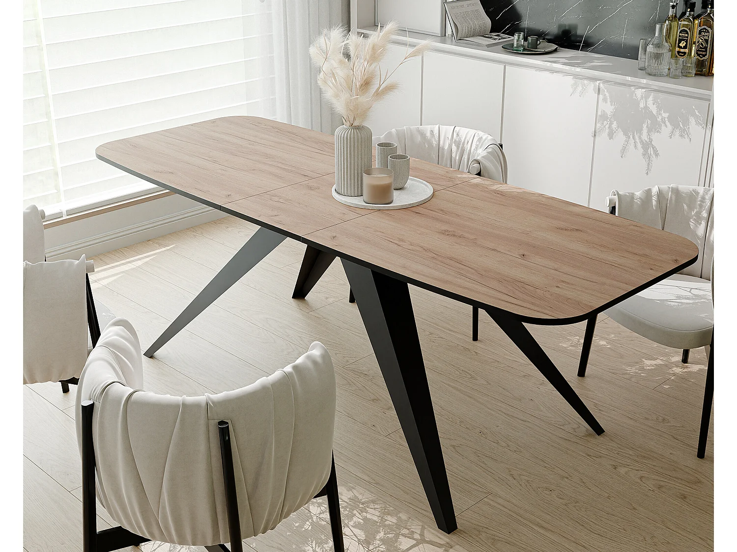 Table extensible marron, 180