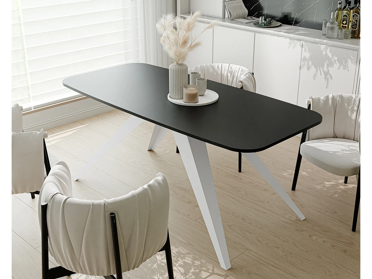 Table extensible noir, 180