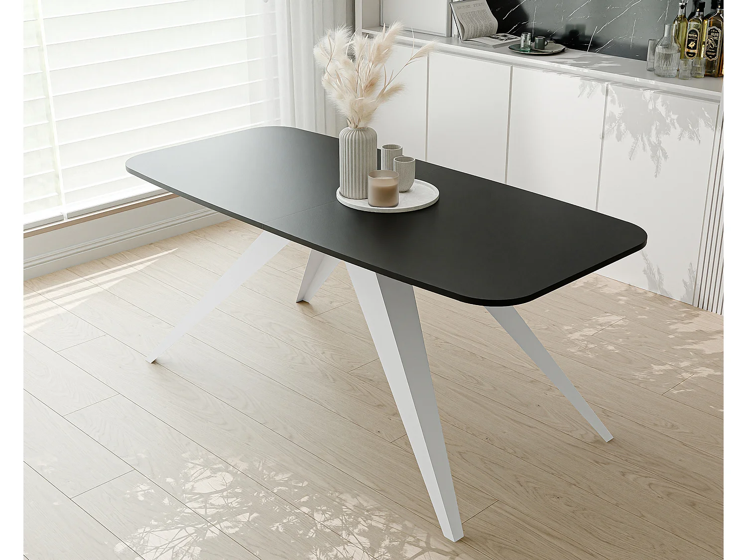 Table extensible noir, 180