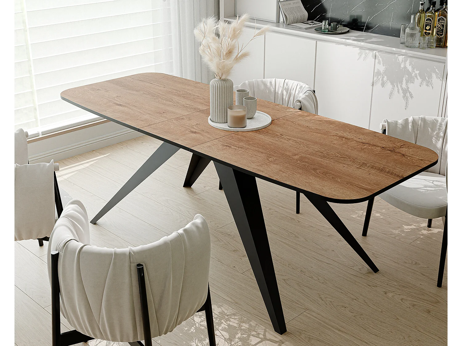 Table extensible marron, 180