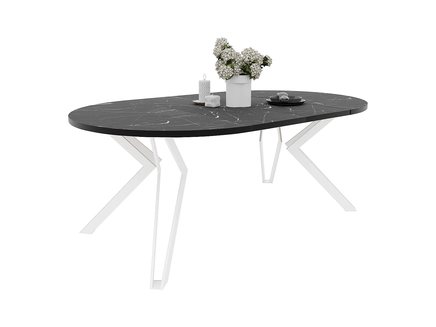 Table extensible grigia pietra