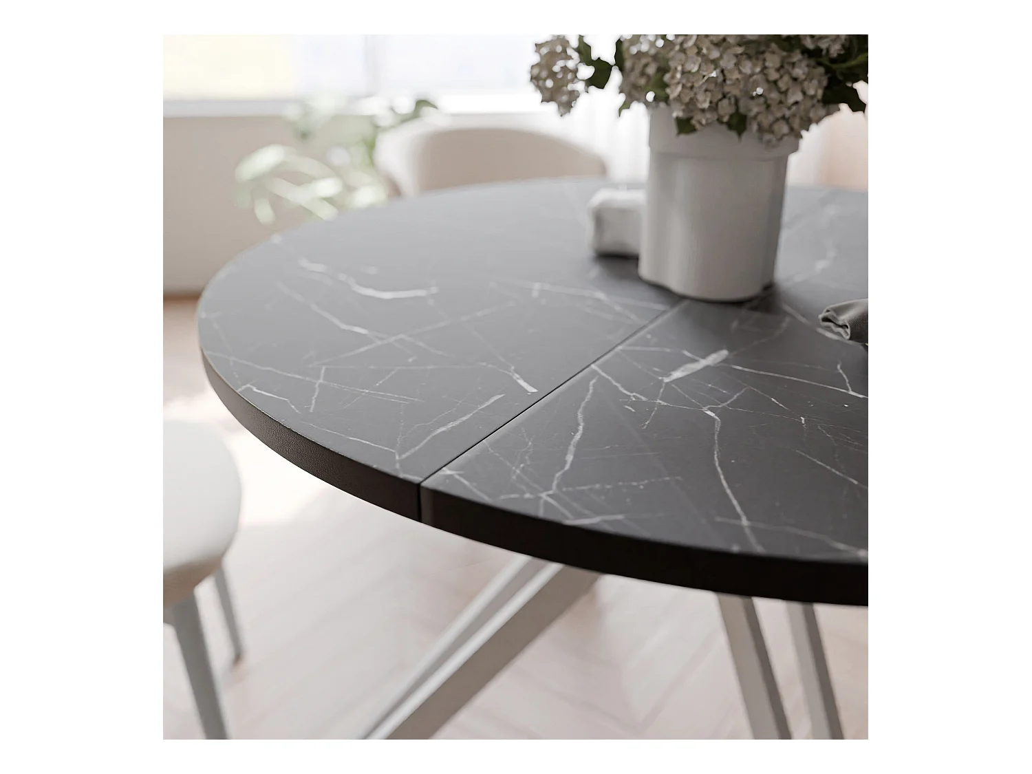 Table extensible grigia pietra