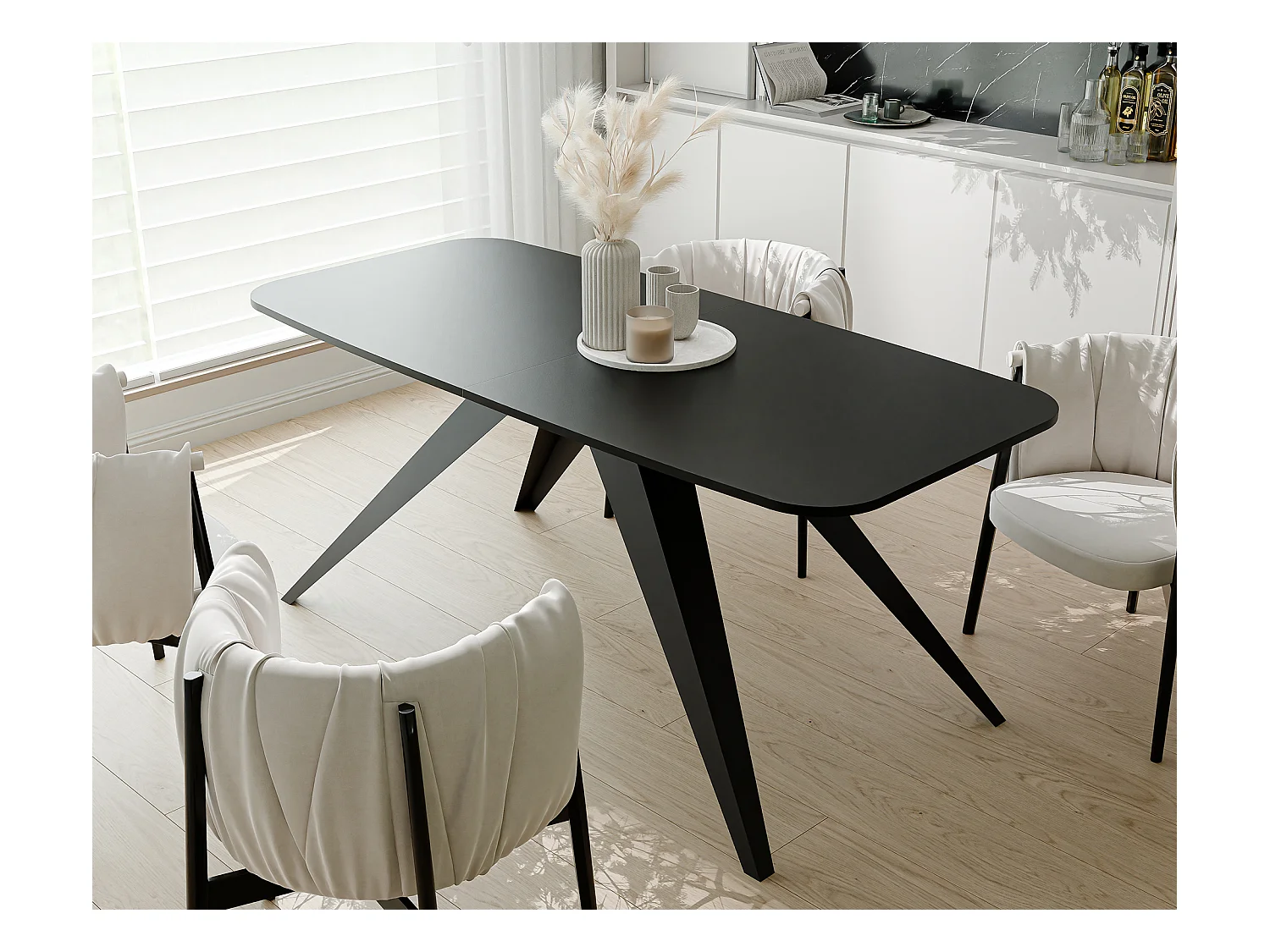 Table extensible noir, 160