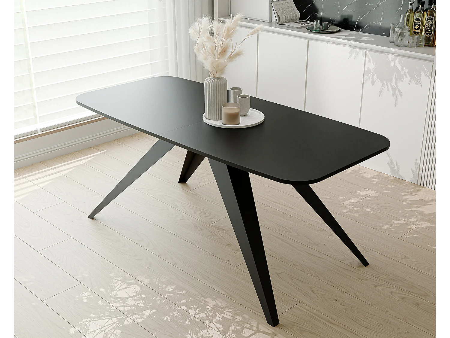 Table extensible noir, 160