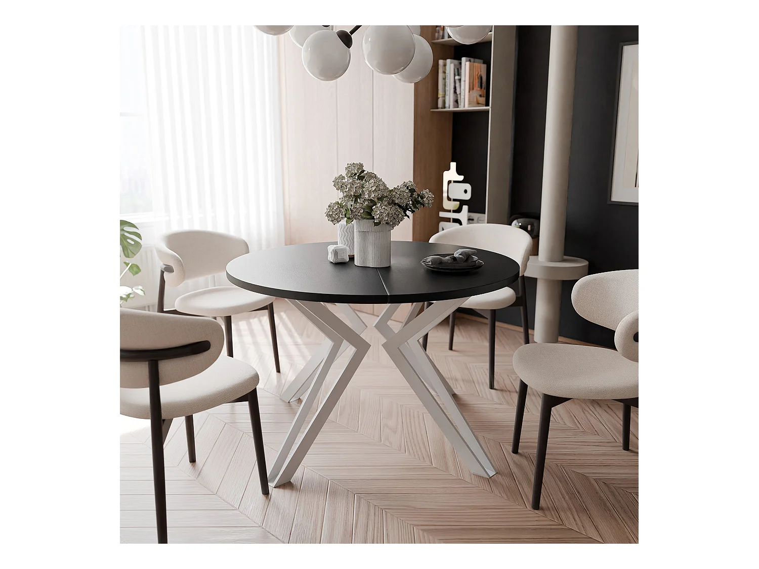 Table extensible molet noir