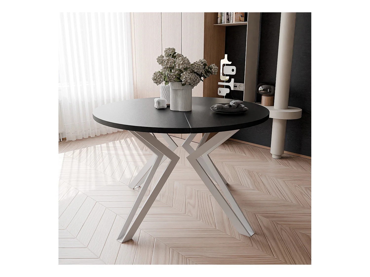Table extensible molet noir