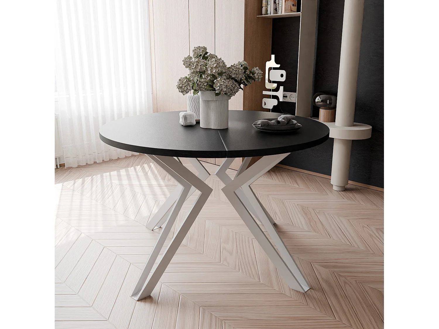 Table extensible molet noir