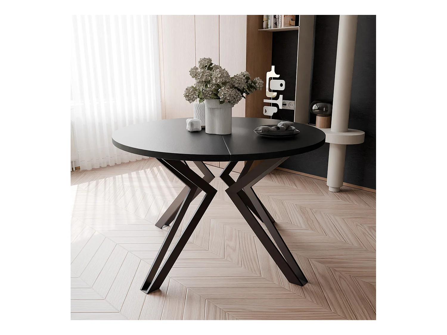 Table extensible molet noir