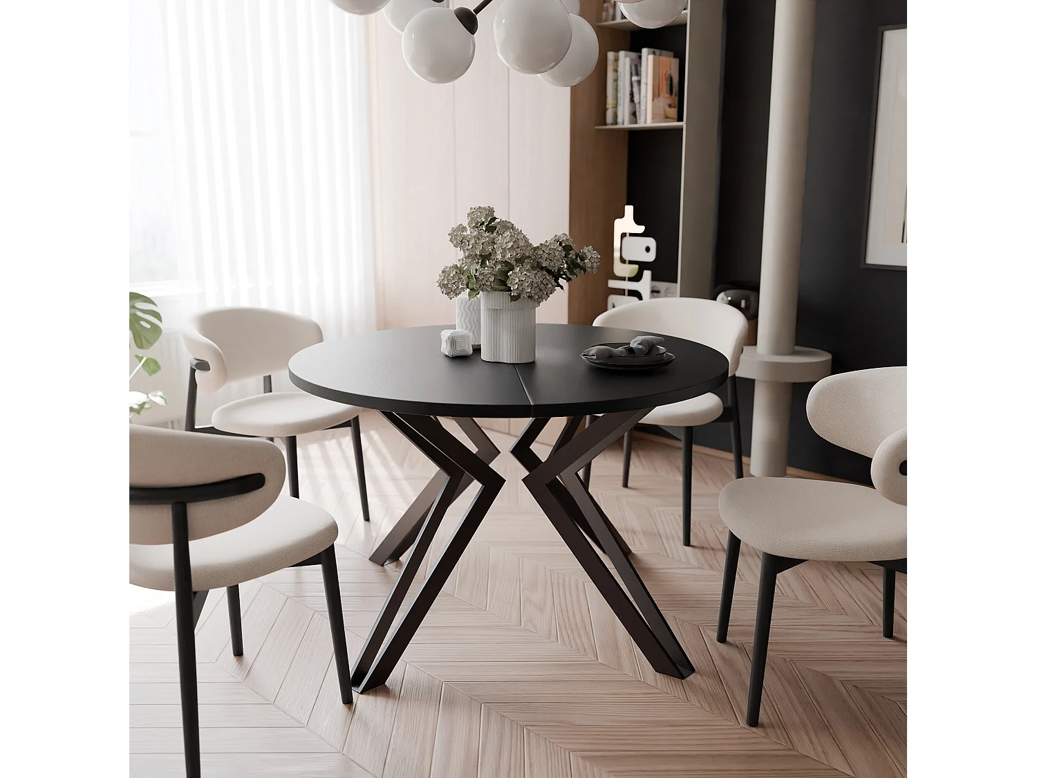Table extensible molet noir