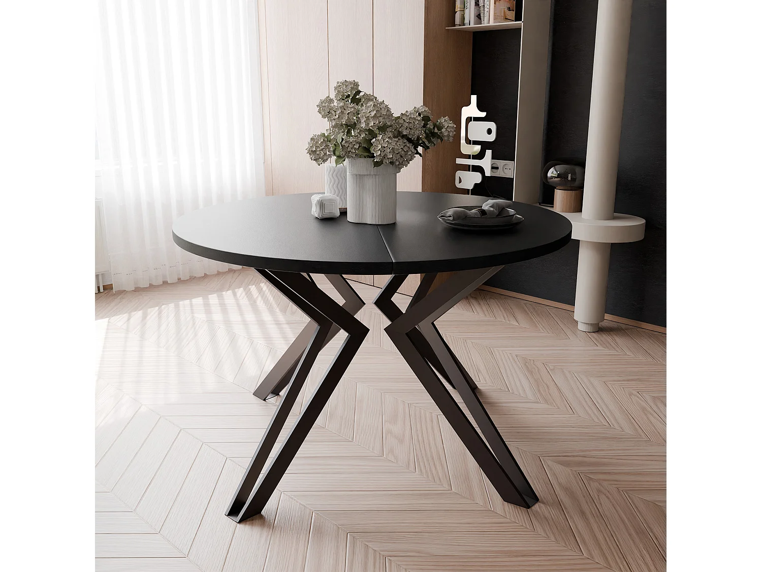 Table extensible molet noir