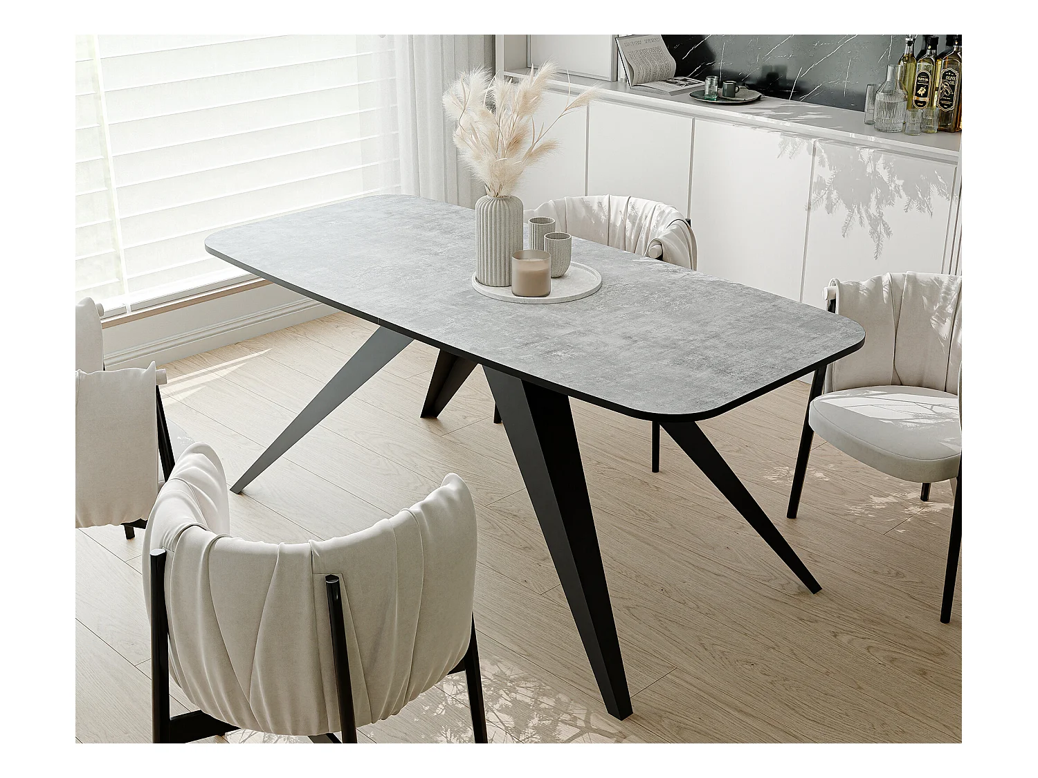 Table extensible gris, 160