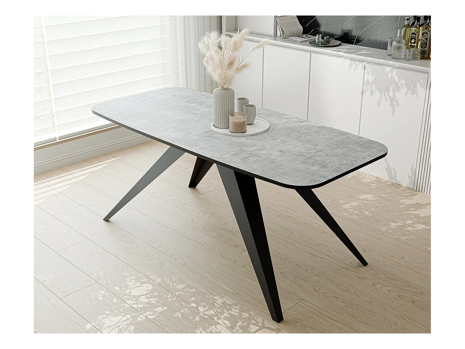 Table extensible gris, 160