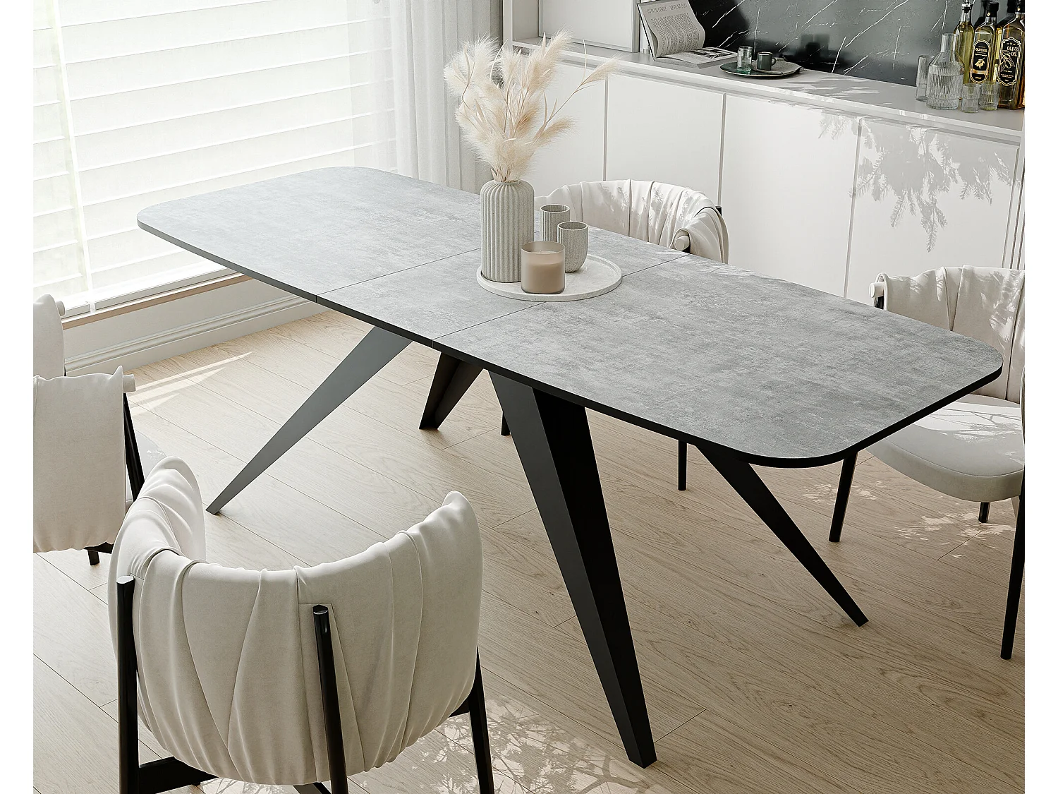 Table extensible gris, 160