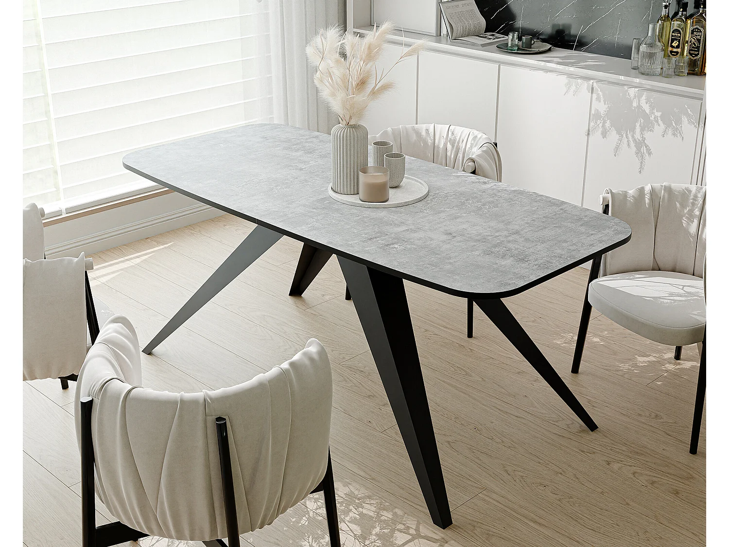Table extensible gris, 160