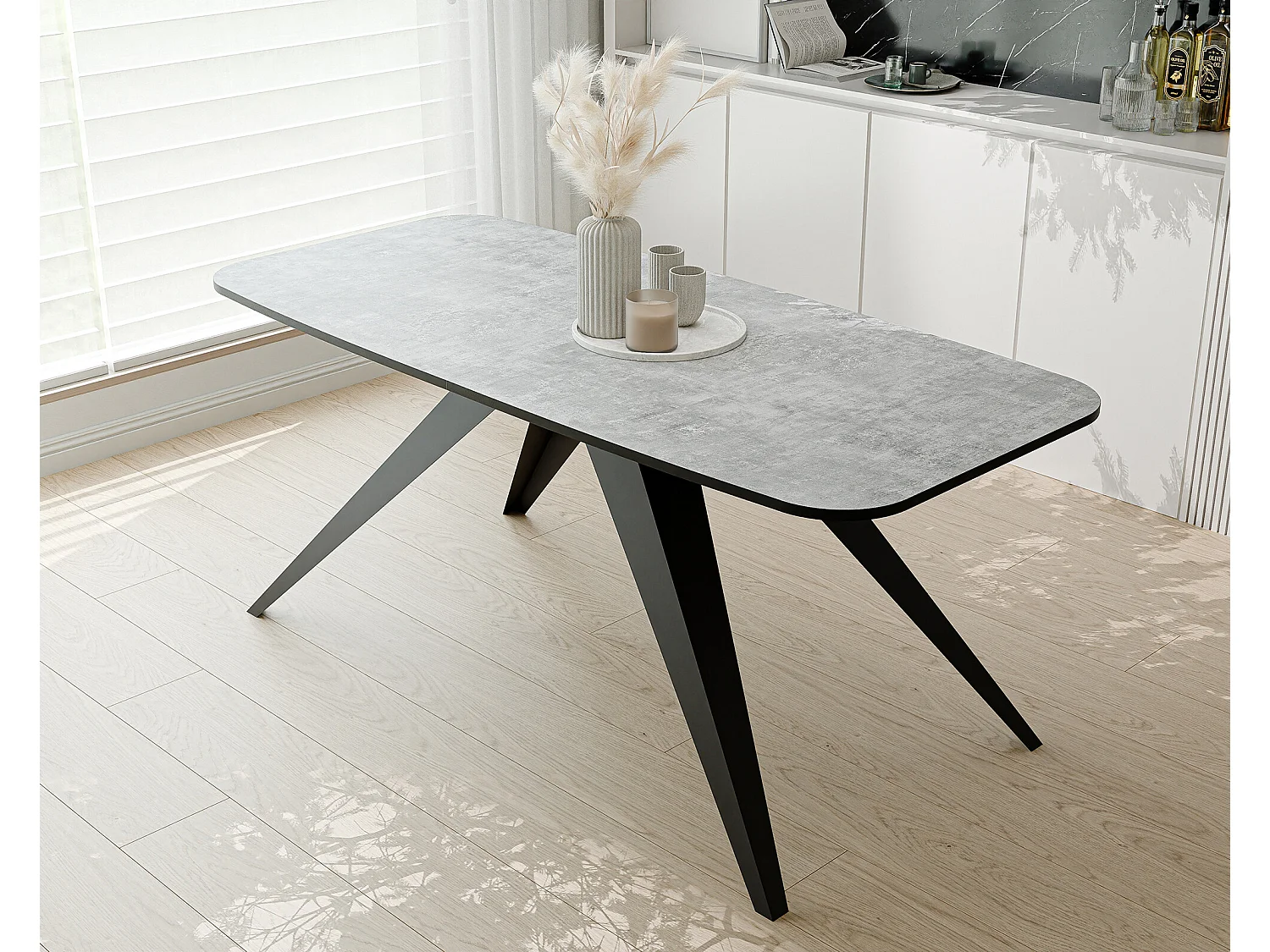 Table extensible gris, 160