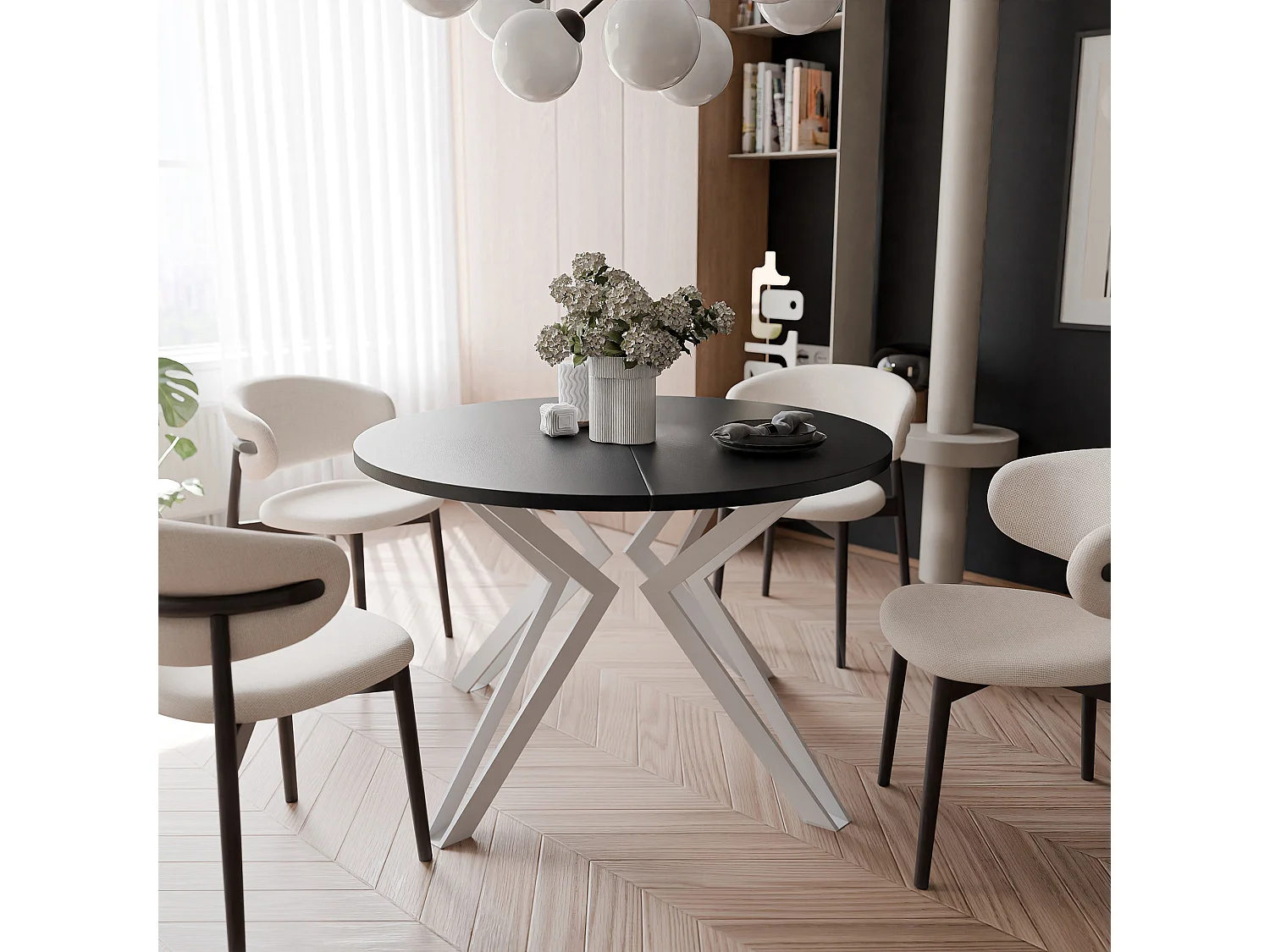 Table extensible molet noir
