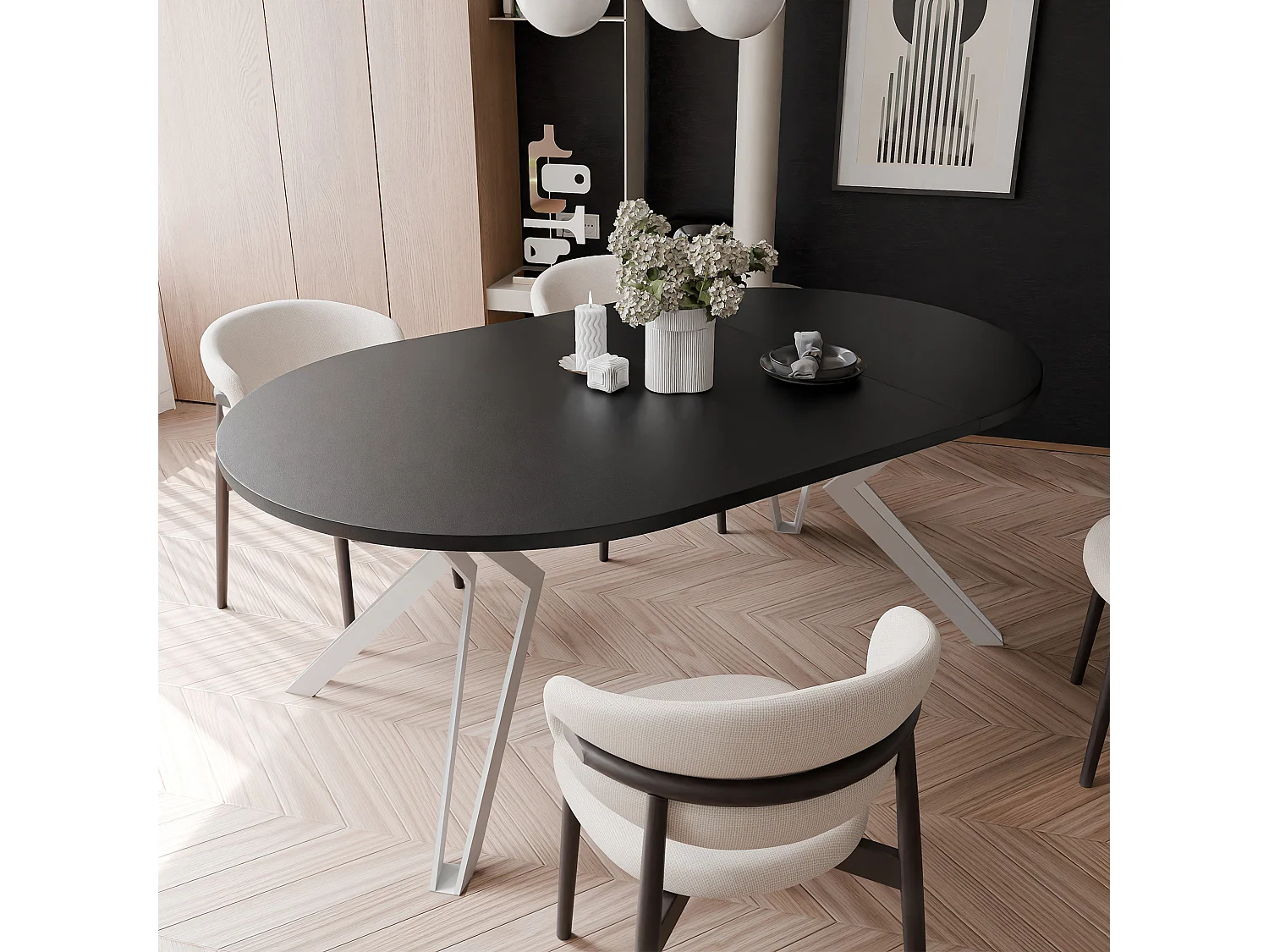 Table extensible molet noir