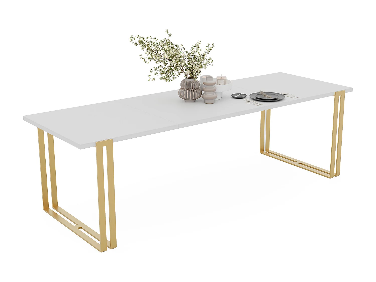 Table extensible blanc, 160x220