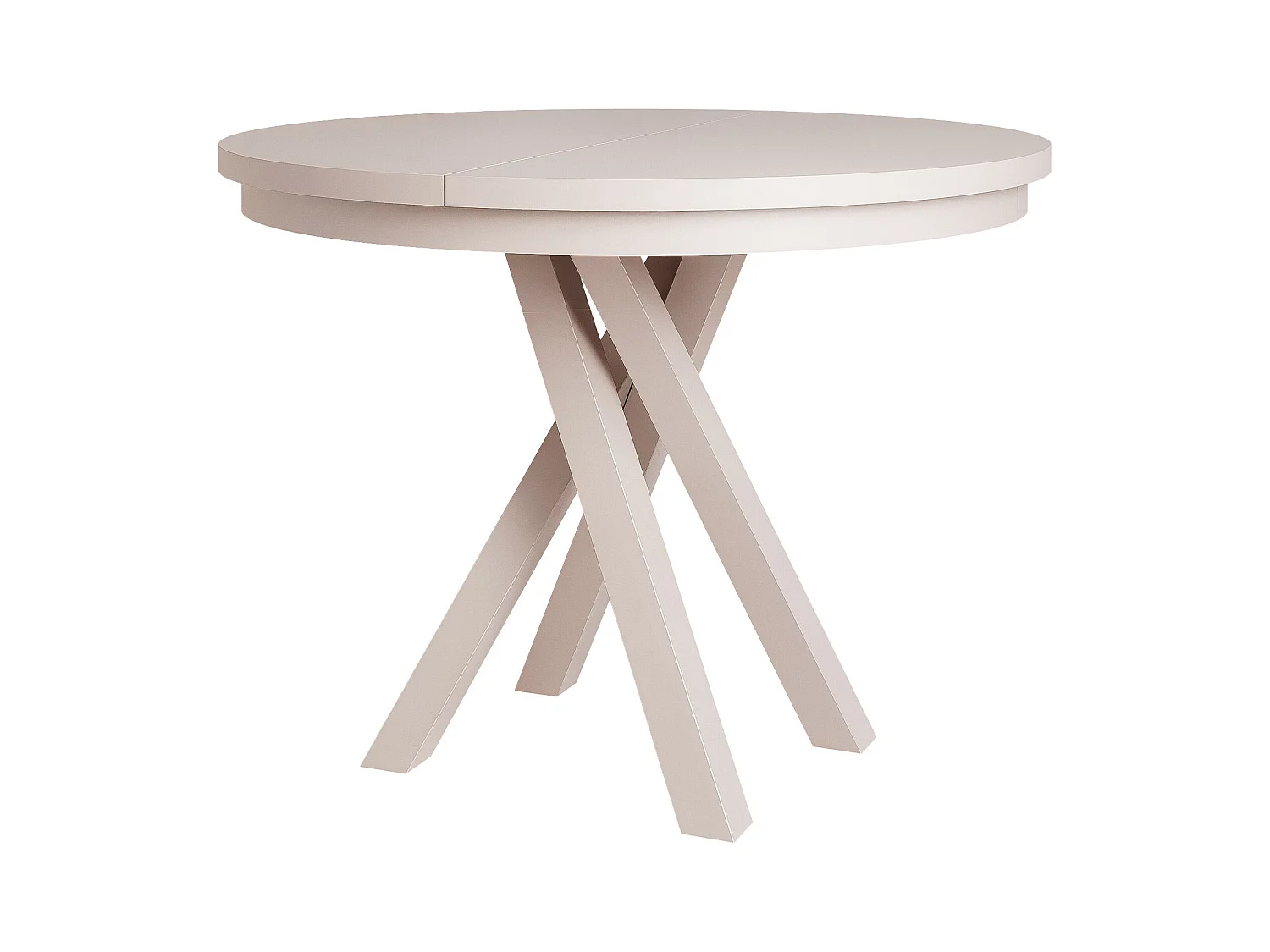 Table à manger extensible pour 4 personnes couleur cachemire avec pieds en métal - 100/140 cm - LORIEN
