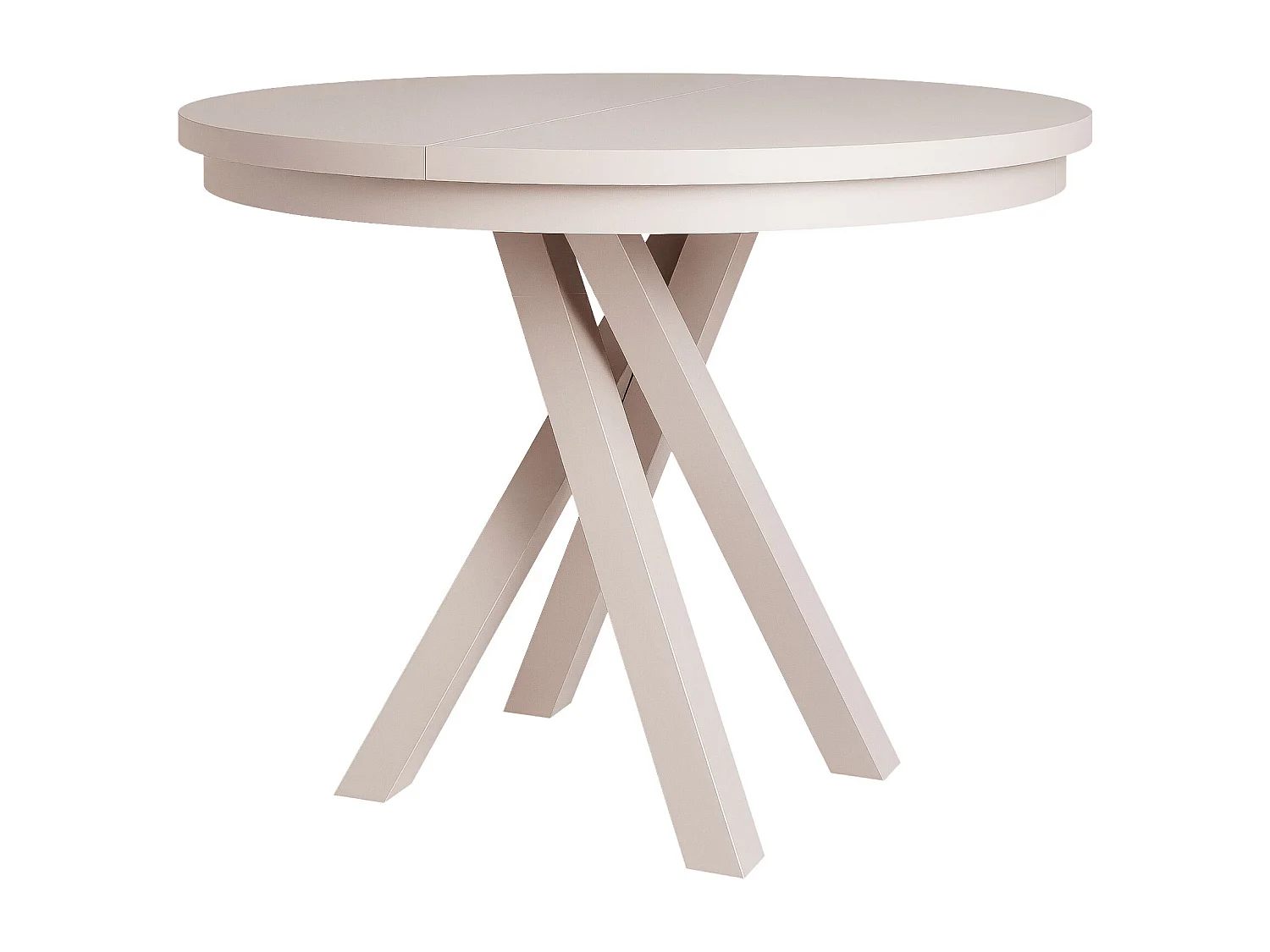 Table à manger extensible pour 4 personnes couleur cachemire avec pieds en métal - 100/140 cm - LORIEN