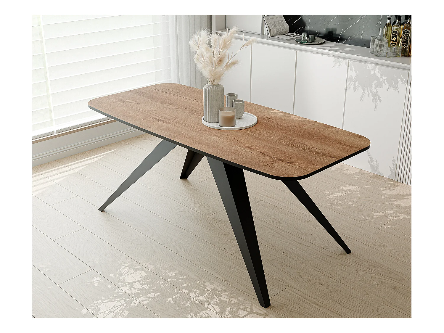 Table extensible marron, 160