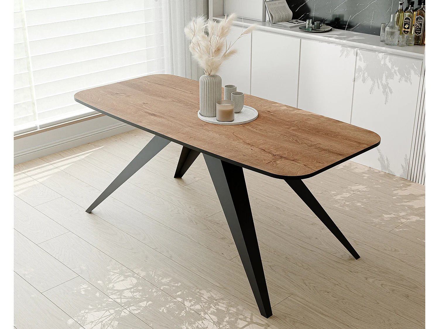 Table extensible marron, 160