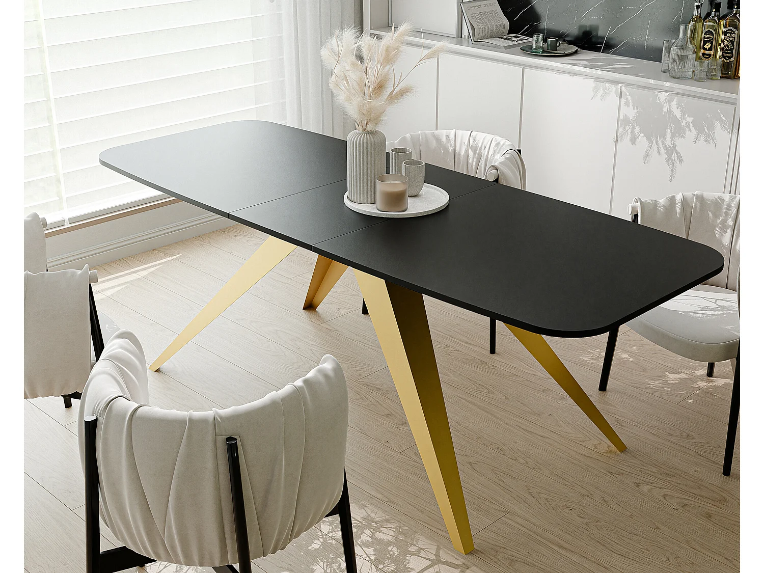 Table extensible noir, 180