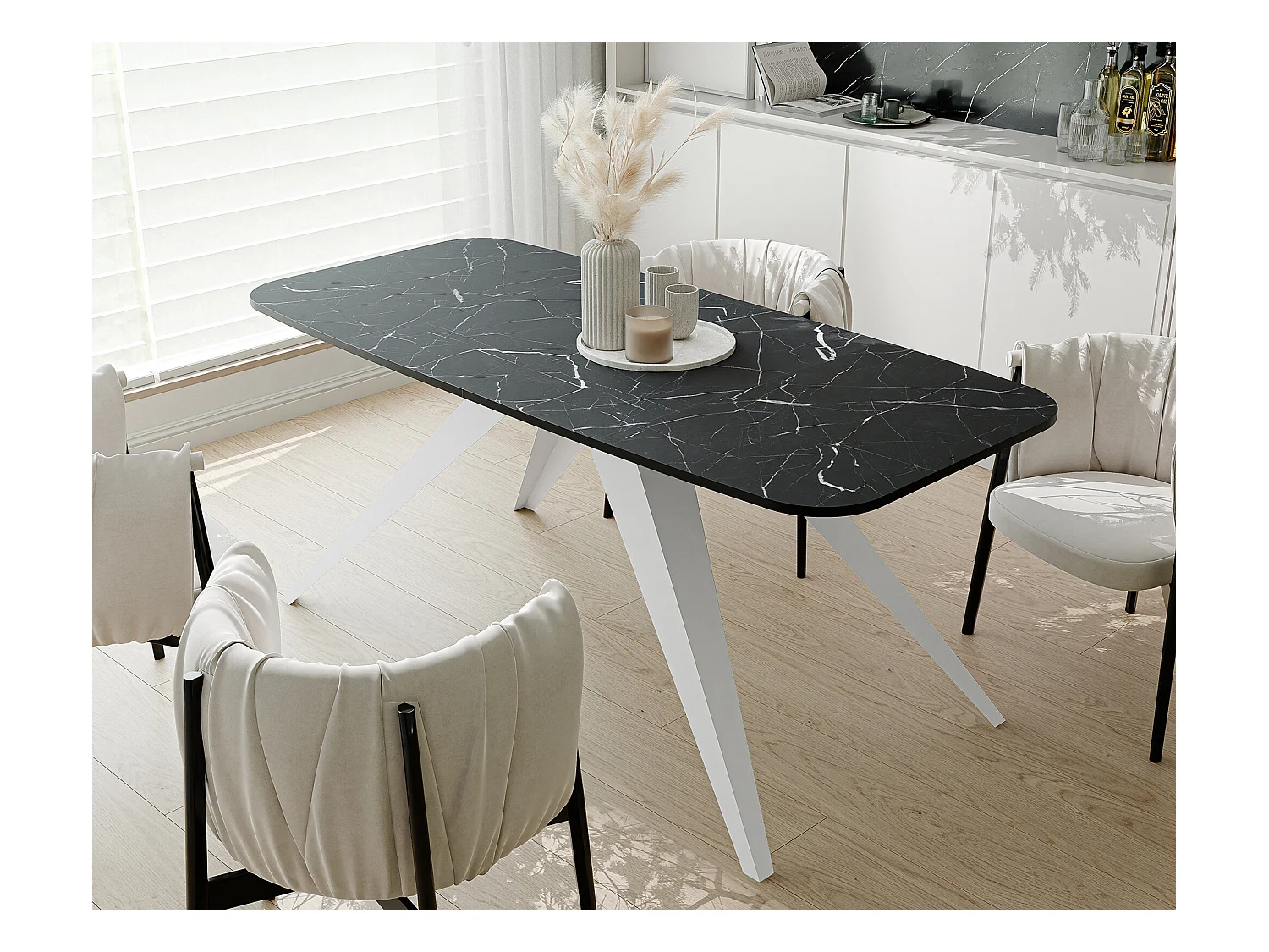 Table extensible noir, 160