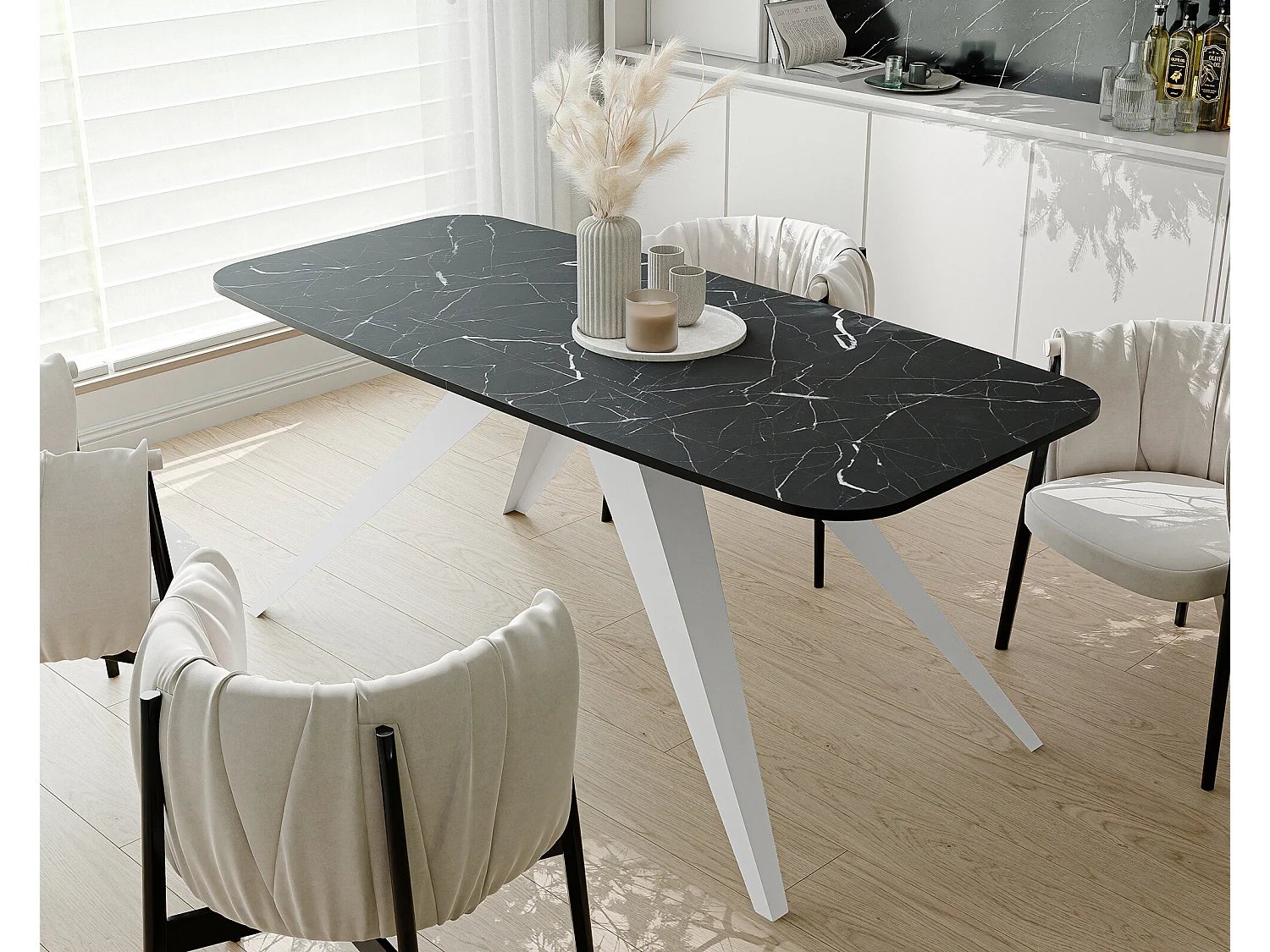 Table extensible noir, 160