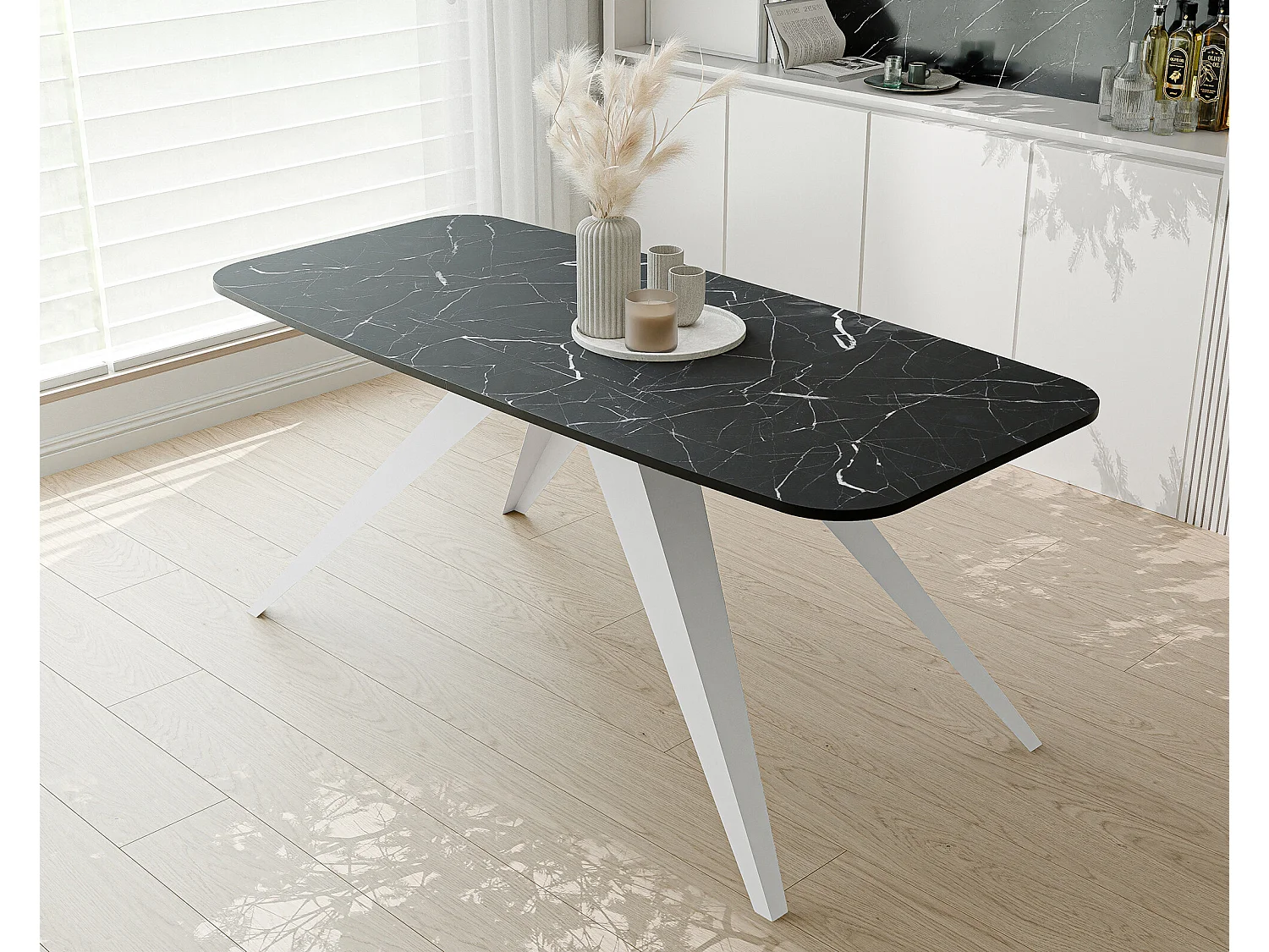 Table extensible noir, 160