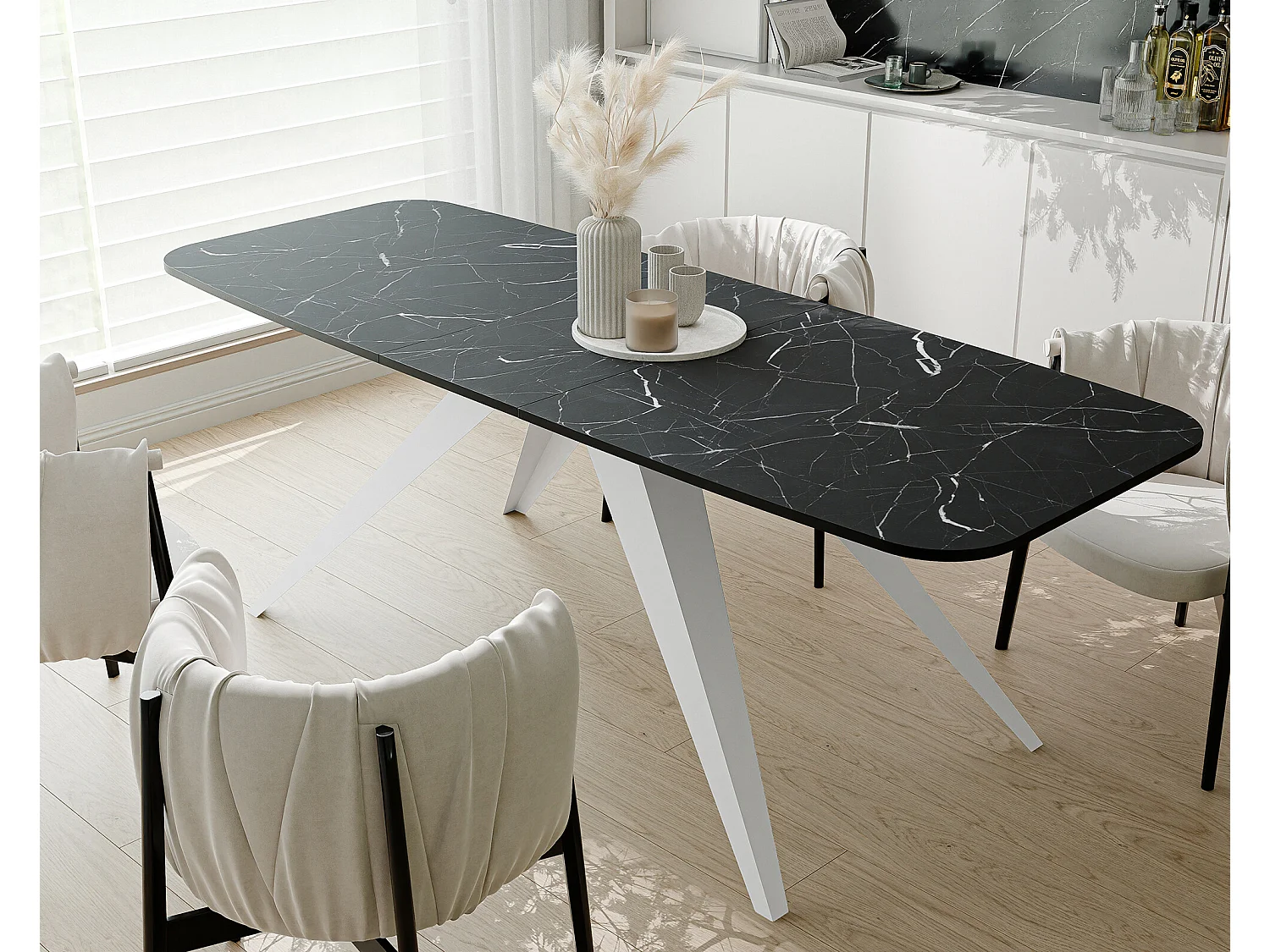 Table extensible noir, 160