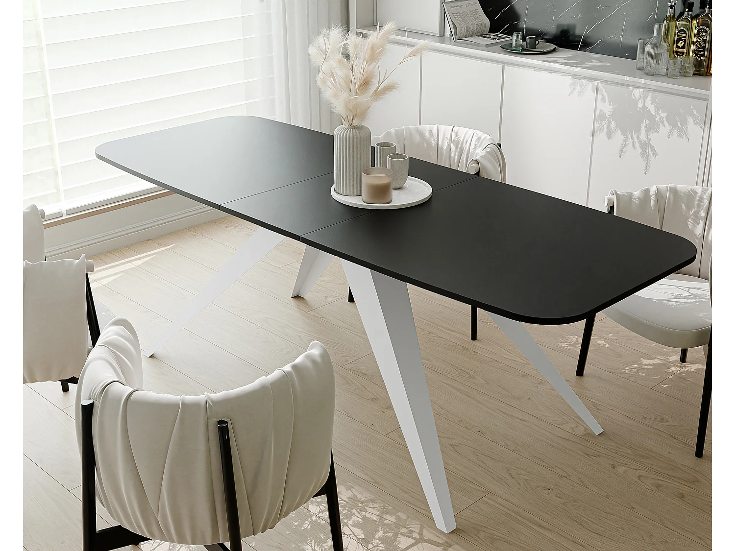 Table extensible noir, 160