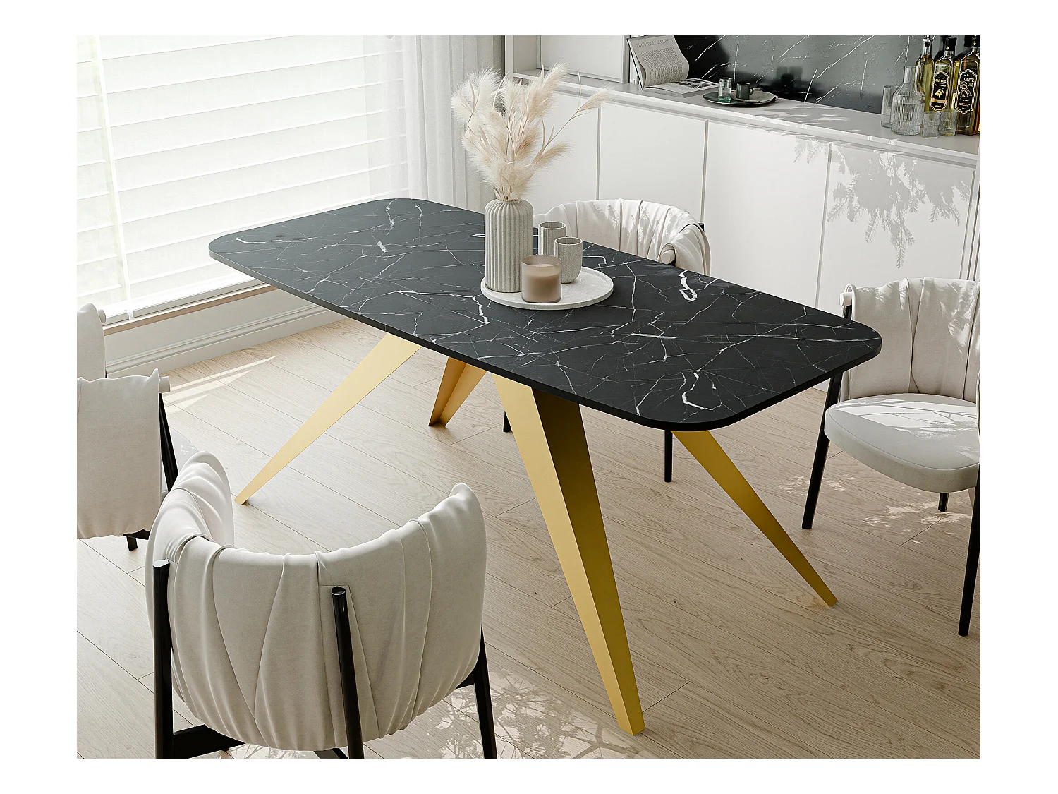 Table extensible noir, 160