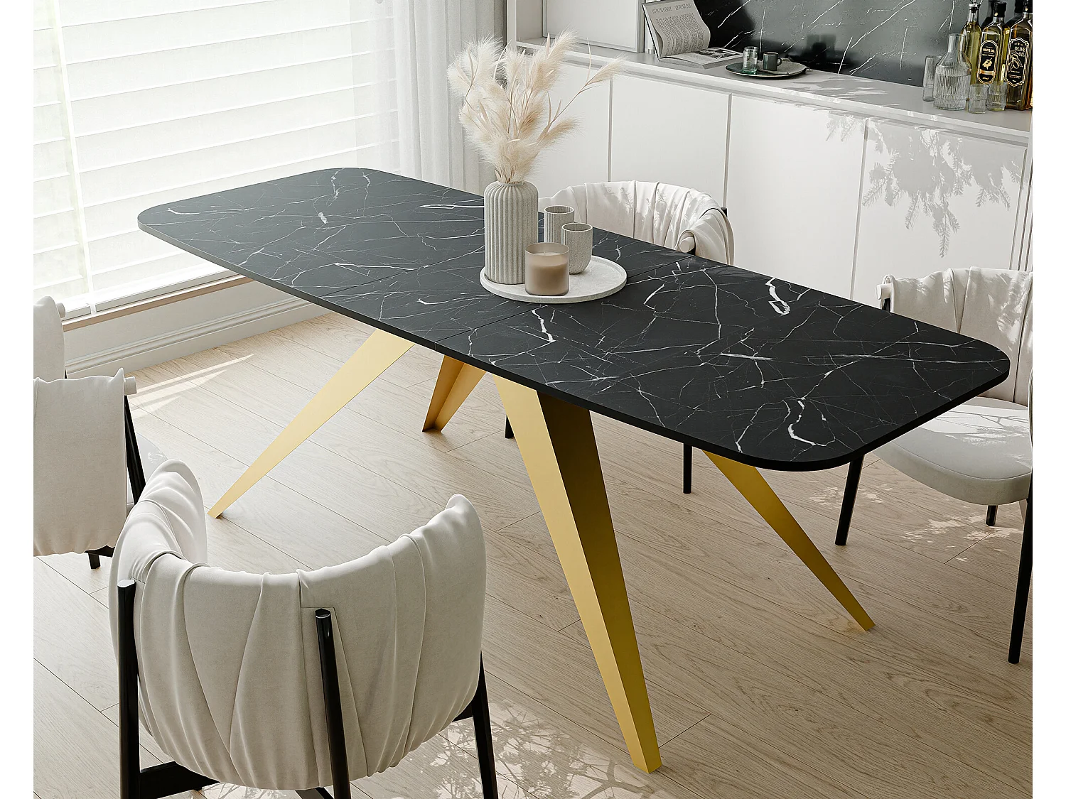 Table extensible noir, 160