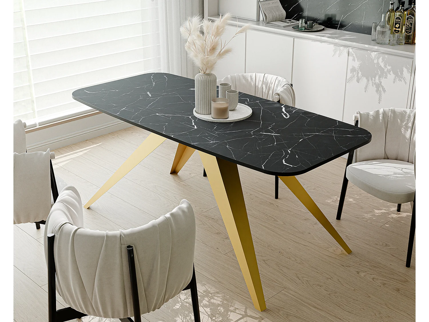 Table extensible noir, 160