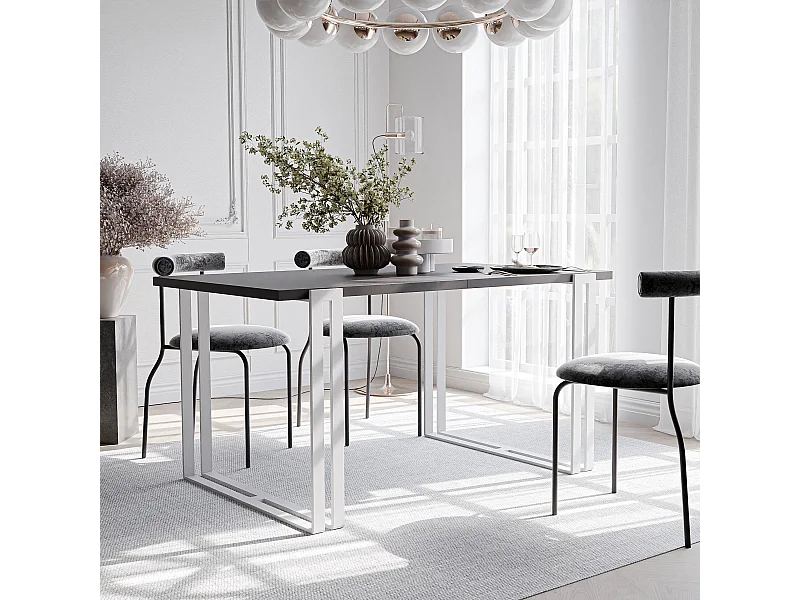 Table extensible molet noir, 160x220