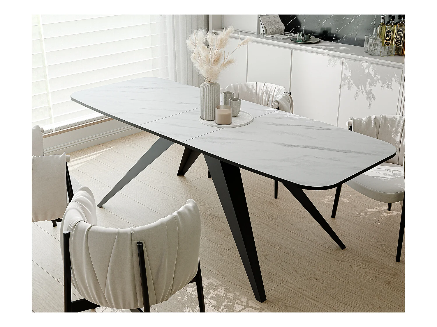 Table extensible blanc, 160