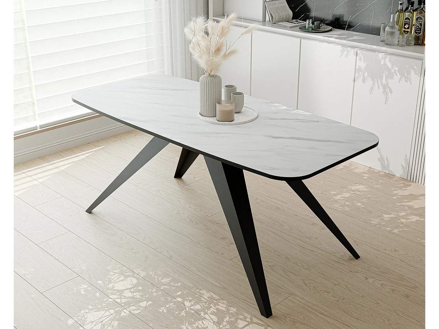 Table extensible blanc, 160