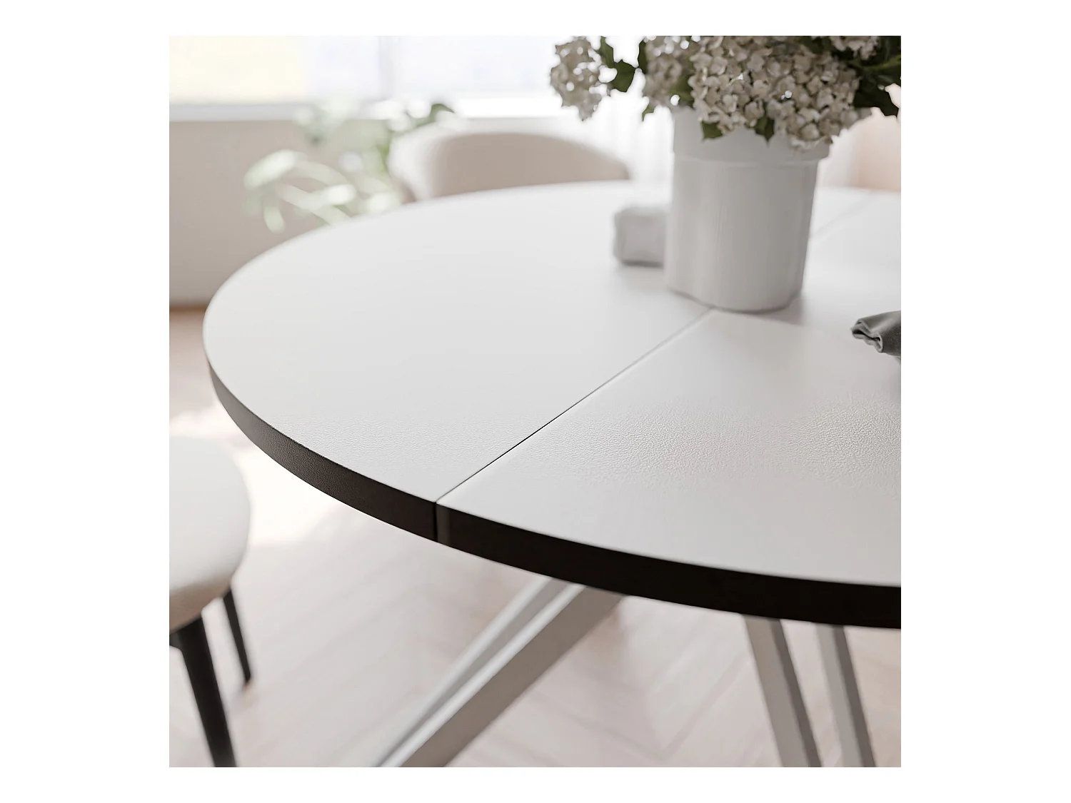 Table extensible blanc