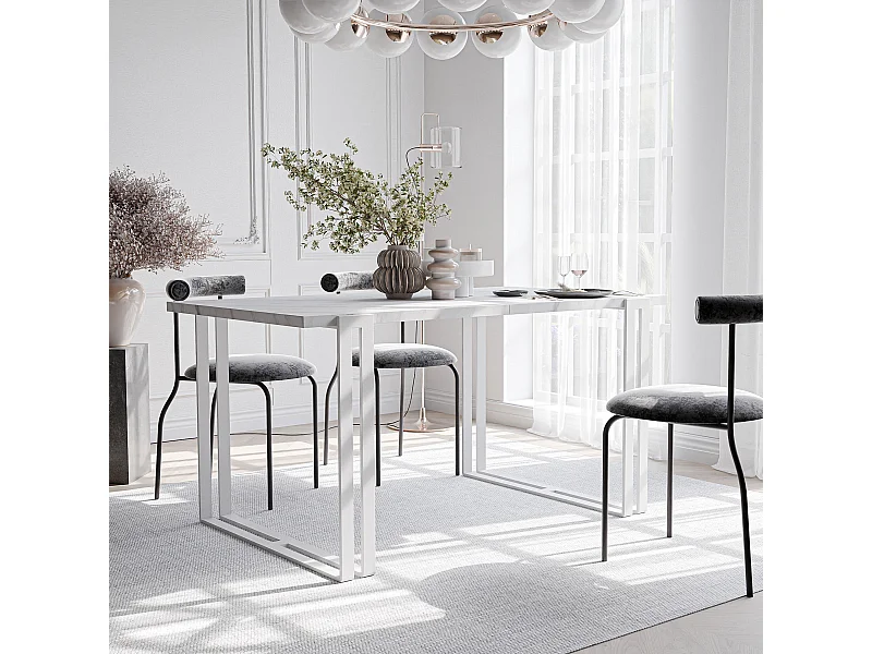 Table extensible marbre bianco, 160x220