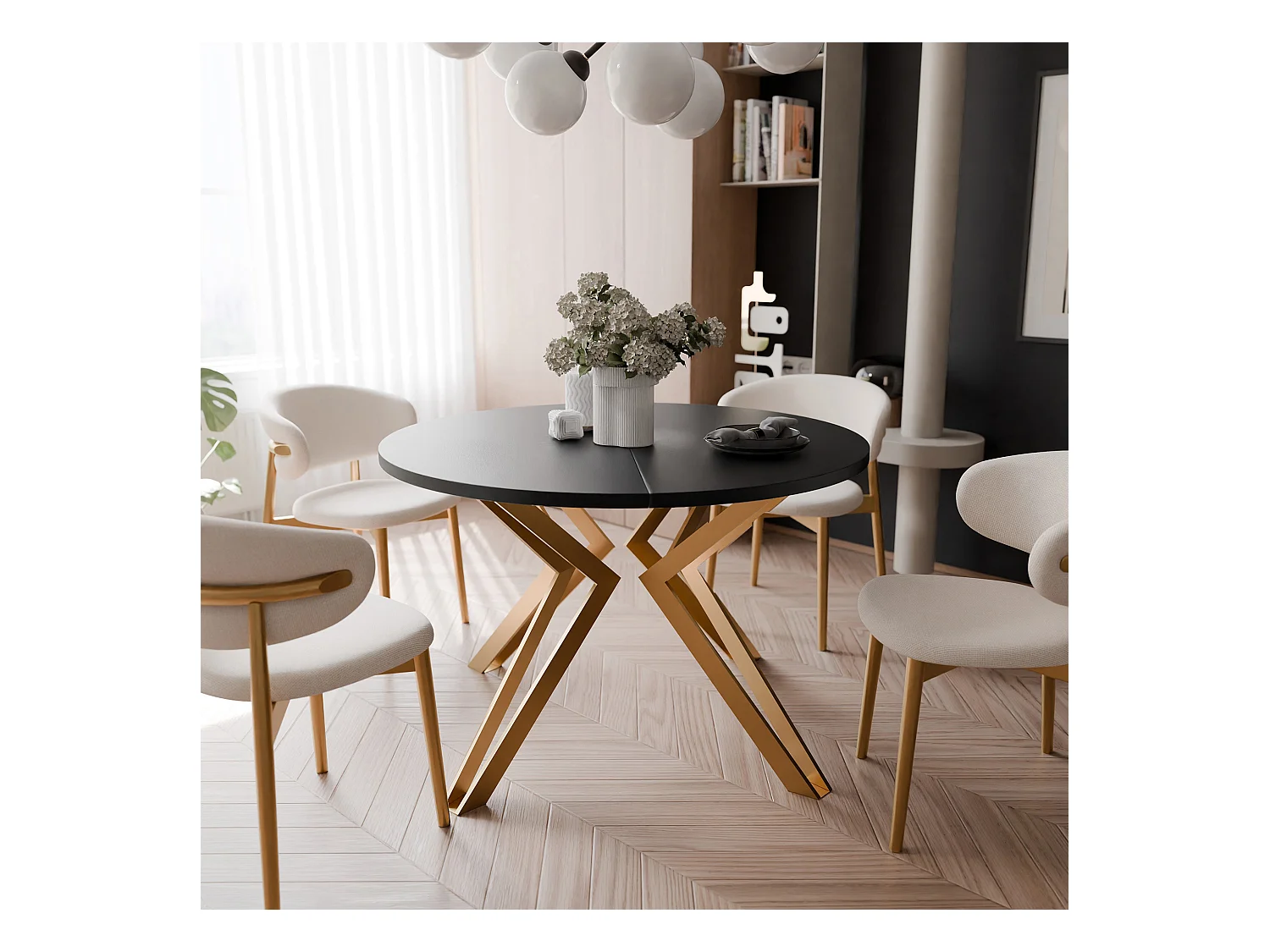 Table extensible molet noir