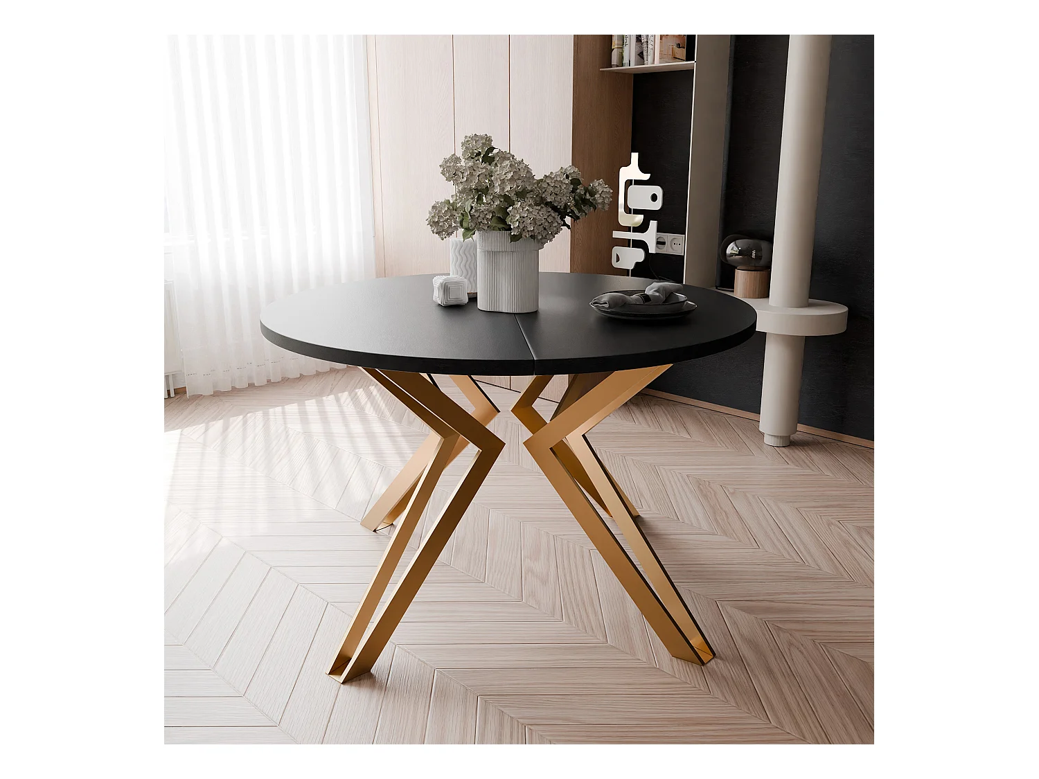 Table extensible molet noir