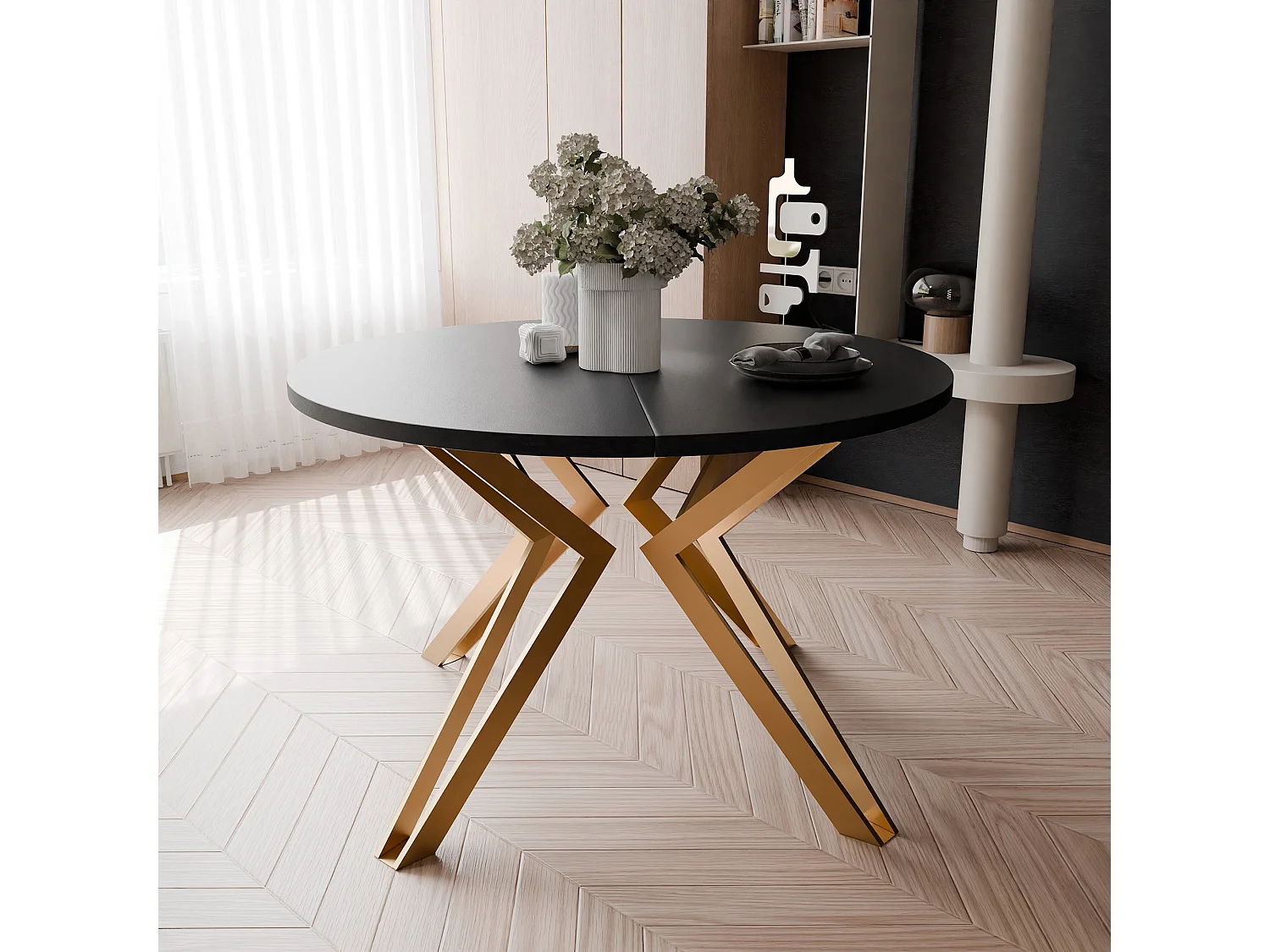 Table extensible molet noir