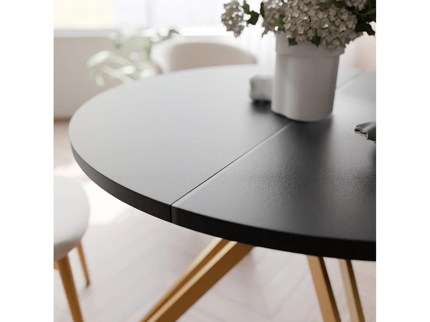 Table extensible molet noir