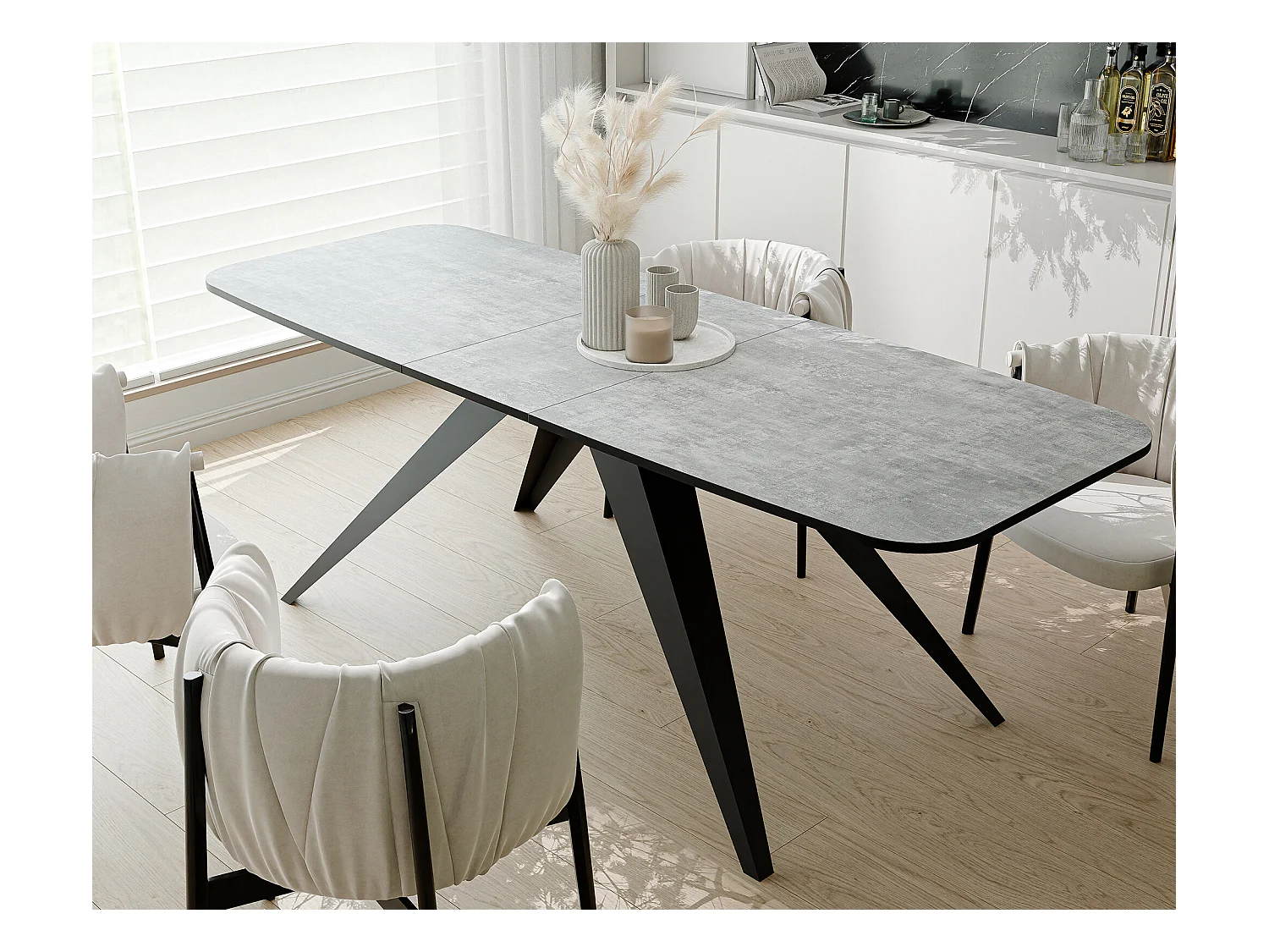 Table extensible gris, 180
