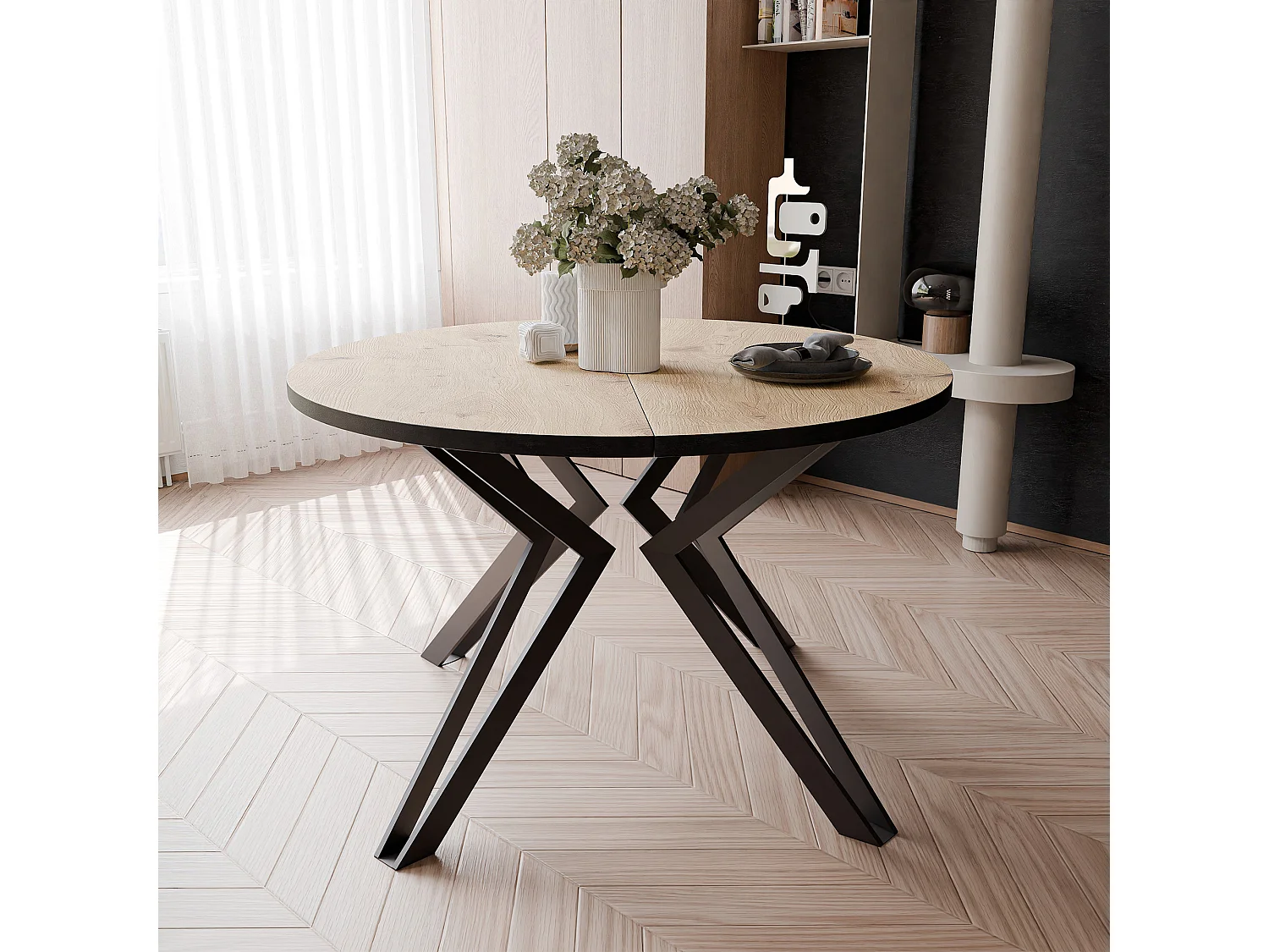 Table extensible chêne artisanal