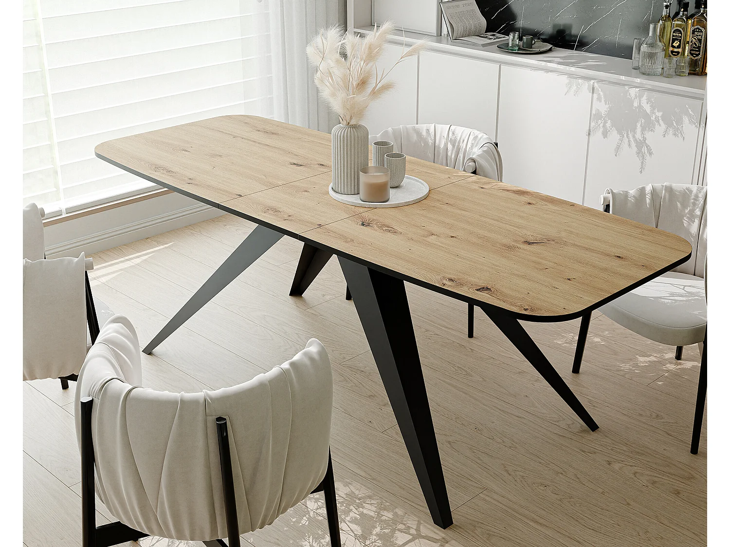 Table extensible marron, 160