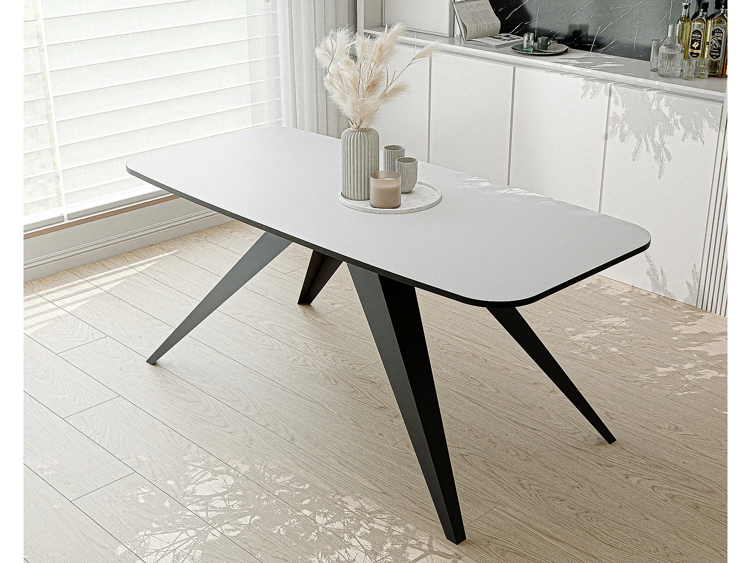 Table extensible blanc, 160