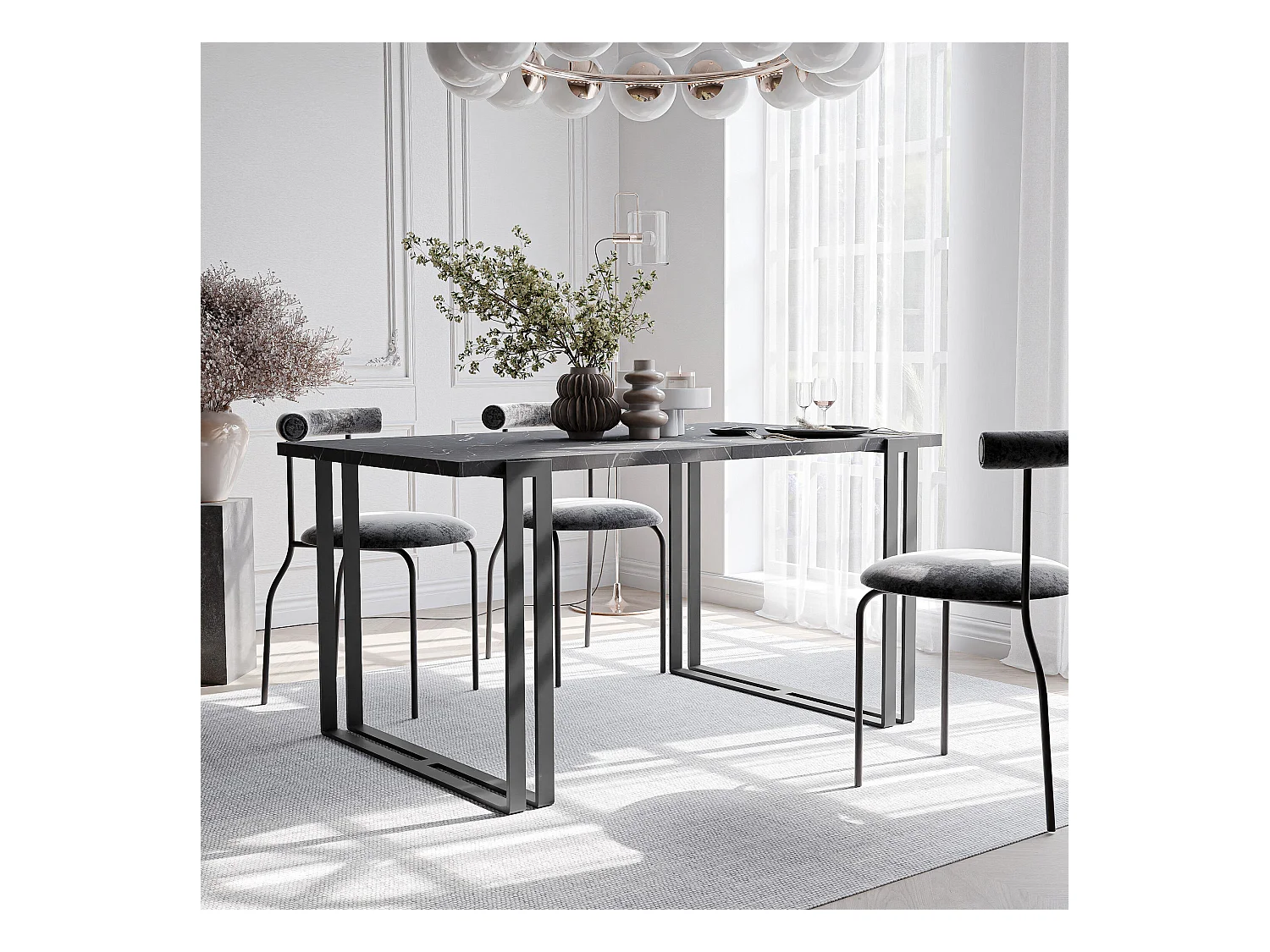 Table extensible grigia pietra, 160x220