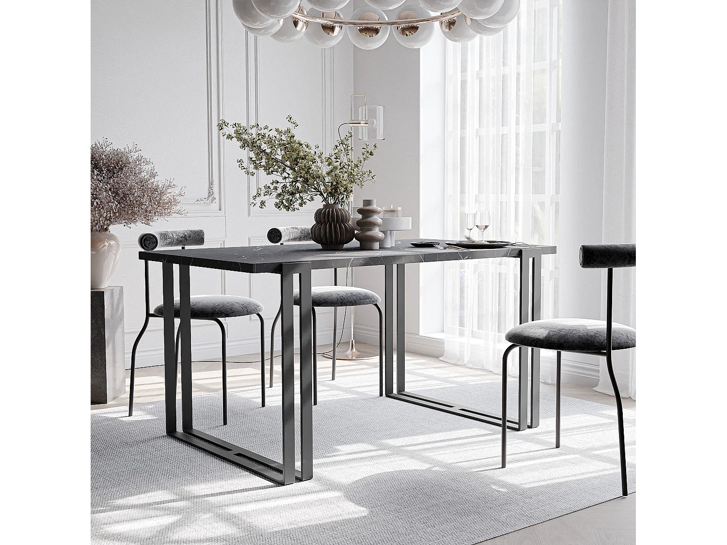 Table extensible grigia pietra, 160x220